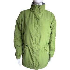 LL Bean Polartec Thinsulate Coat Womens Small Green Hooded Winter Jacket